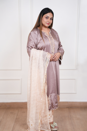 Aureva Mauve Shimmer Hand-Embellished Suit