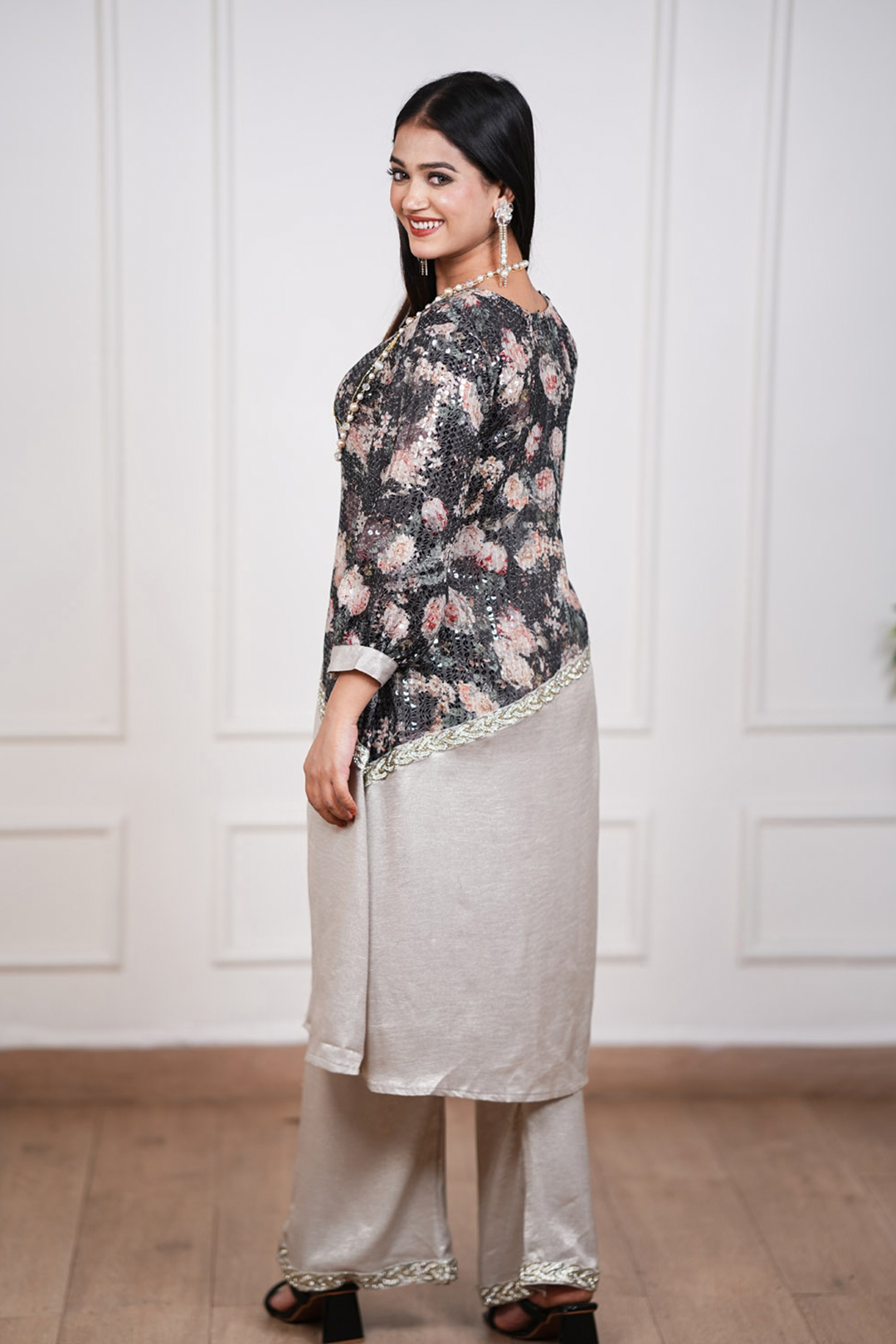 Aylin Midnight Floral Sequin Fusion Set