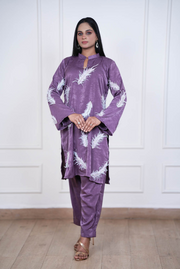 Lavender Whisper Feather Co-ord Set