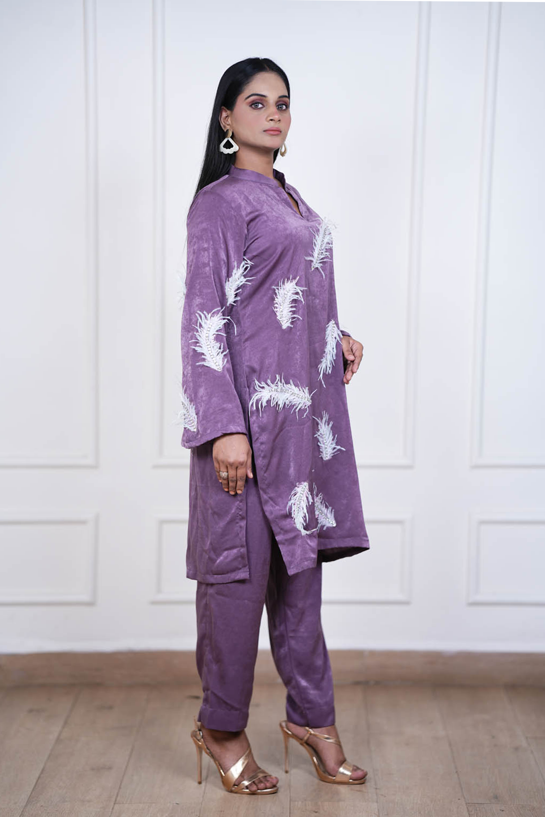 Lavender Whisper Feather Co-ord Set