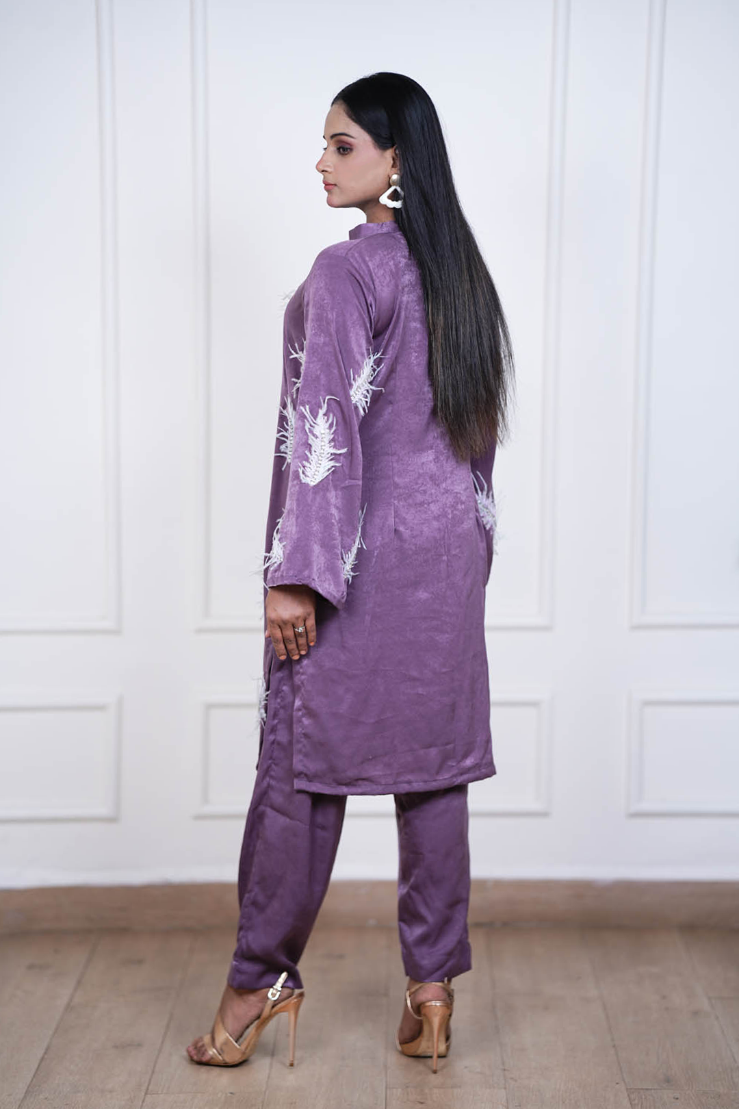 Lavender Whisper Feather Co-ord Set