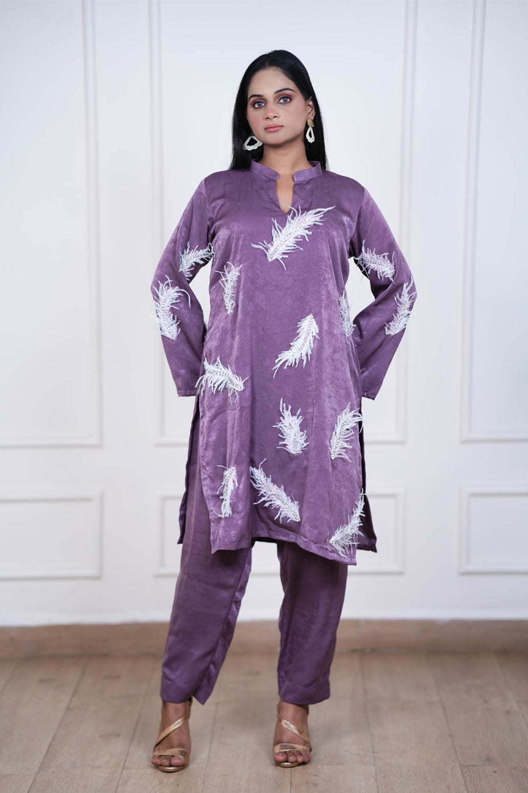 Lavender Whisper Feather Co-ord Set