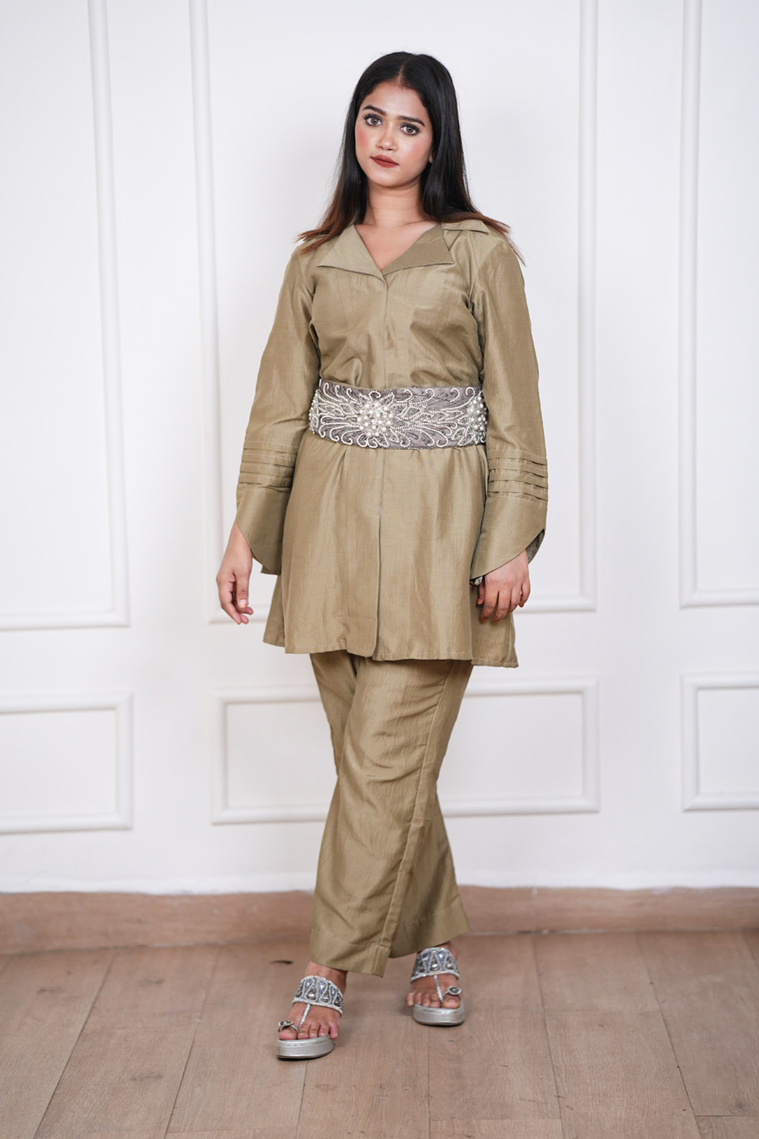 Zyra Olive Crest Coord Set