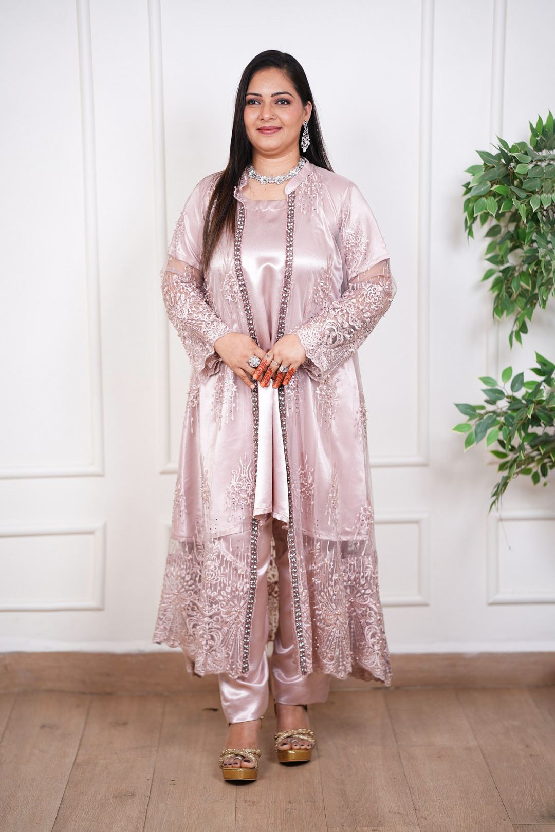 Zivah Primrose Pearl Embellished Indo-Western Ensemble