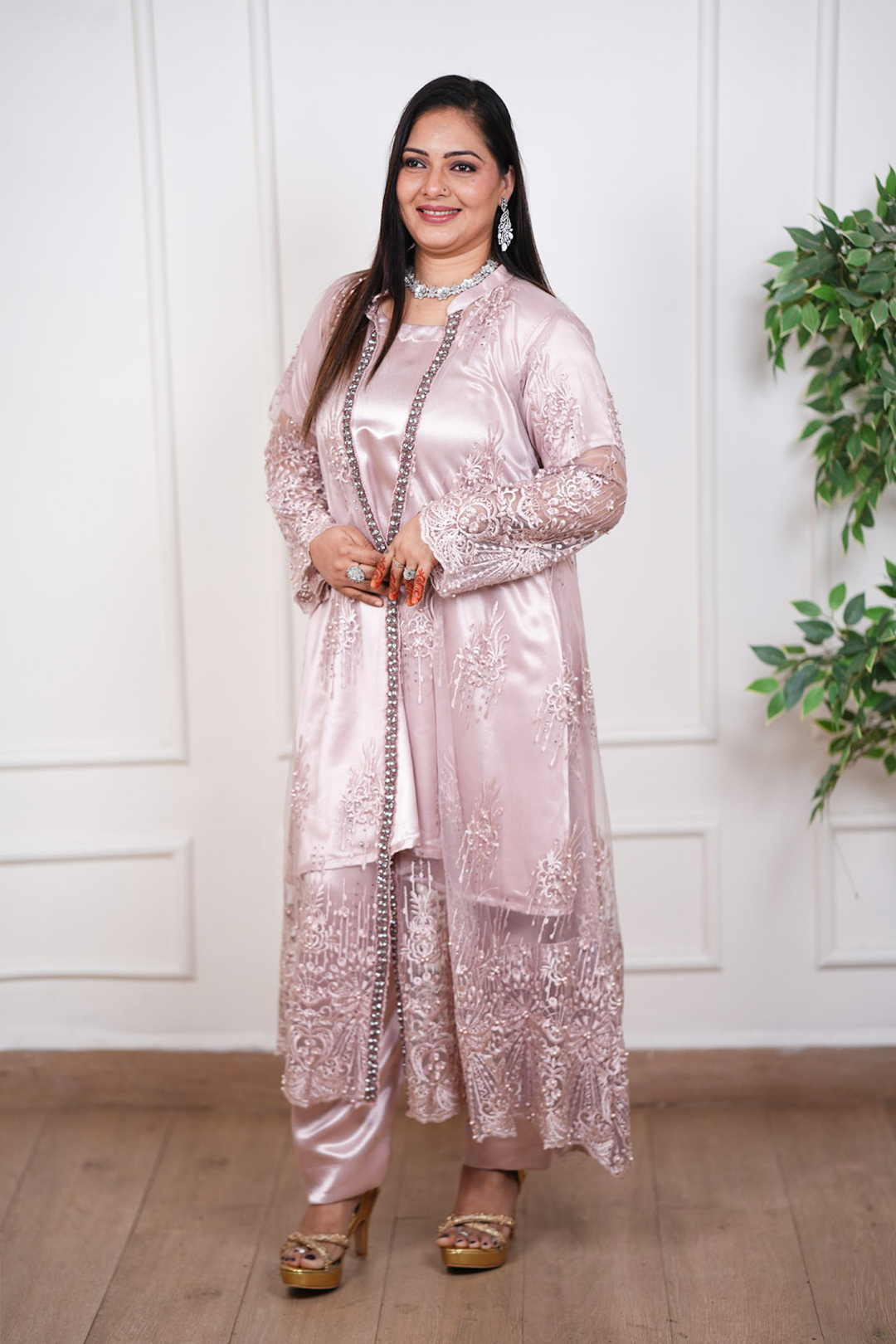 Zivah Primrose Pearl Embellished Indo-Western Ensemble