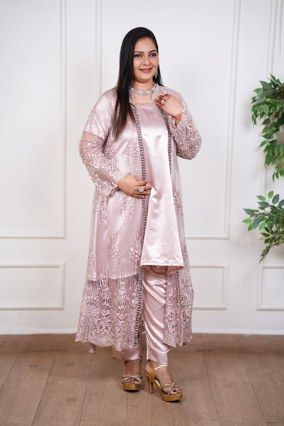 Zivah Primrose Pearl Embellished Indo-Western Ensemble