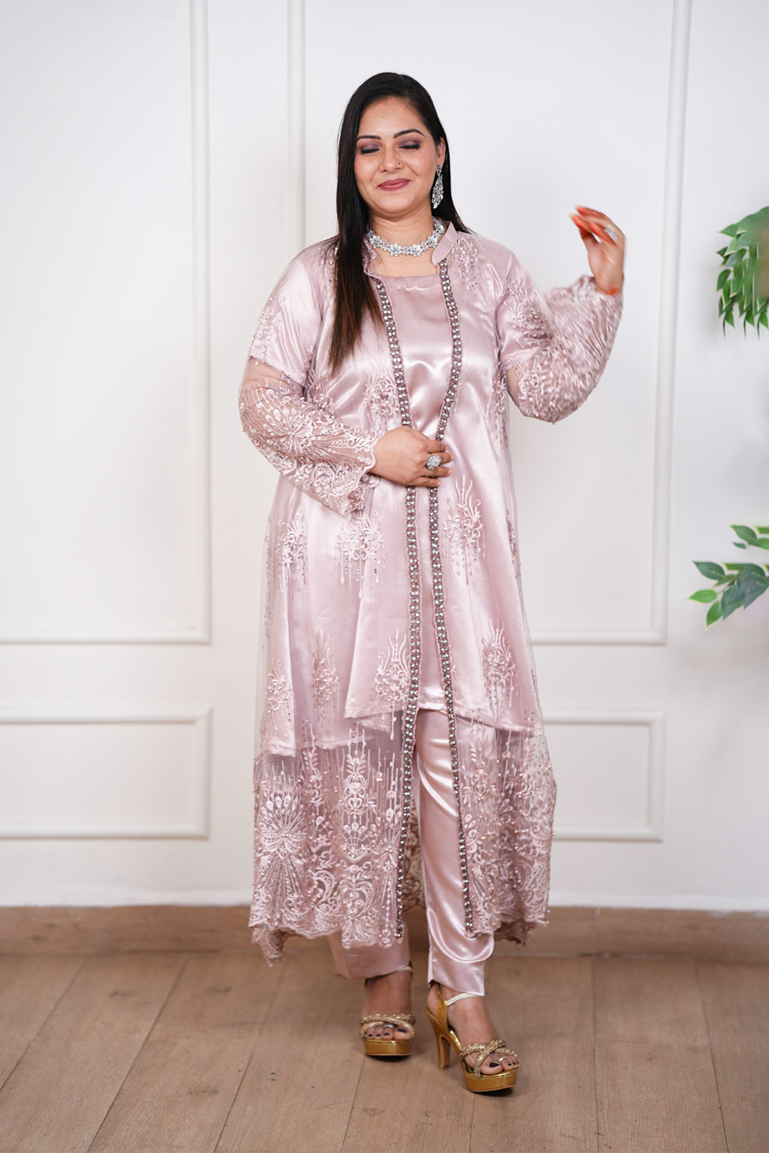 Zivah Primrose Pearl Embellished Indo-Western Ensemble