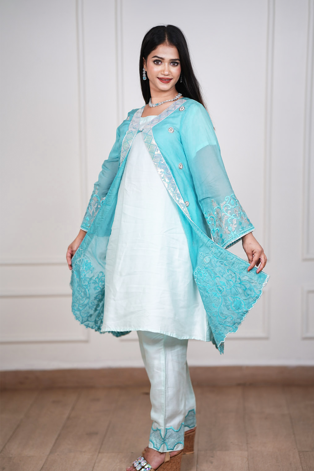Ira Aqua Mist Fusion Jacket Set