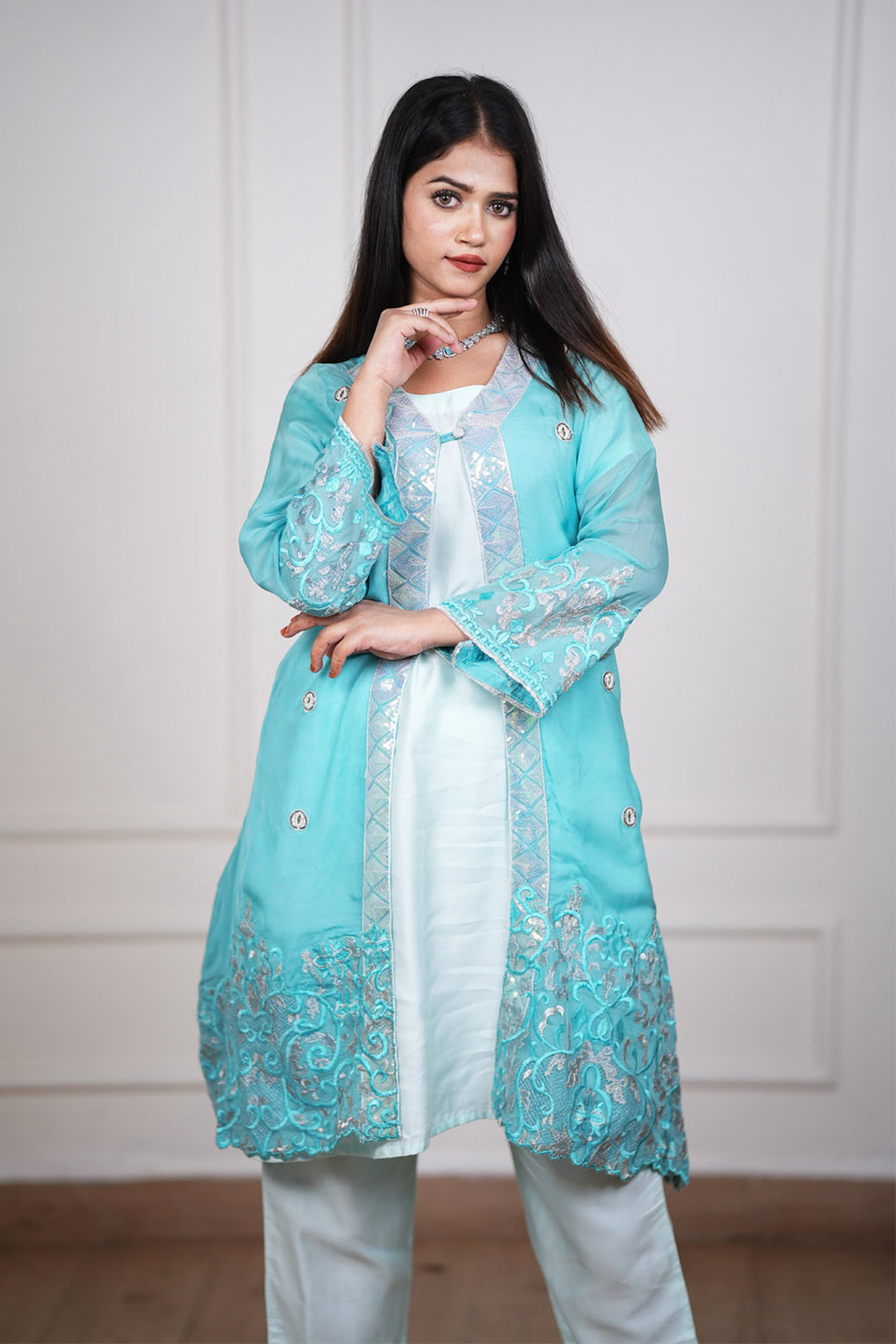 Ira Aqua Mist Fusion Jacket Set