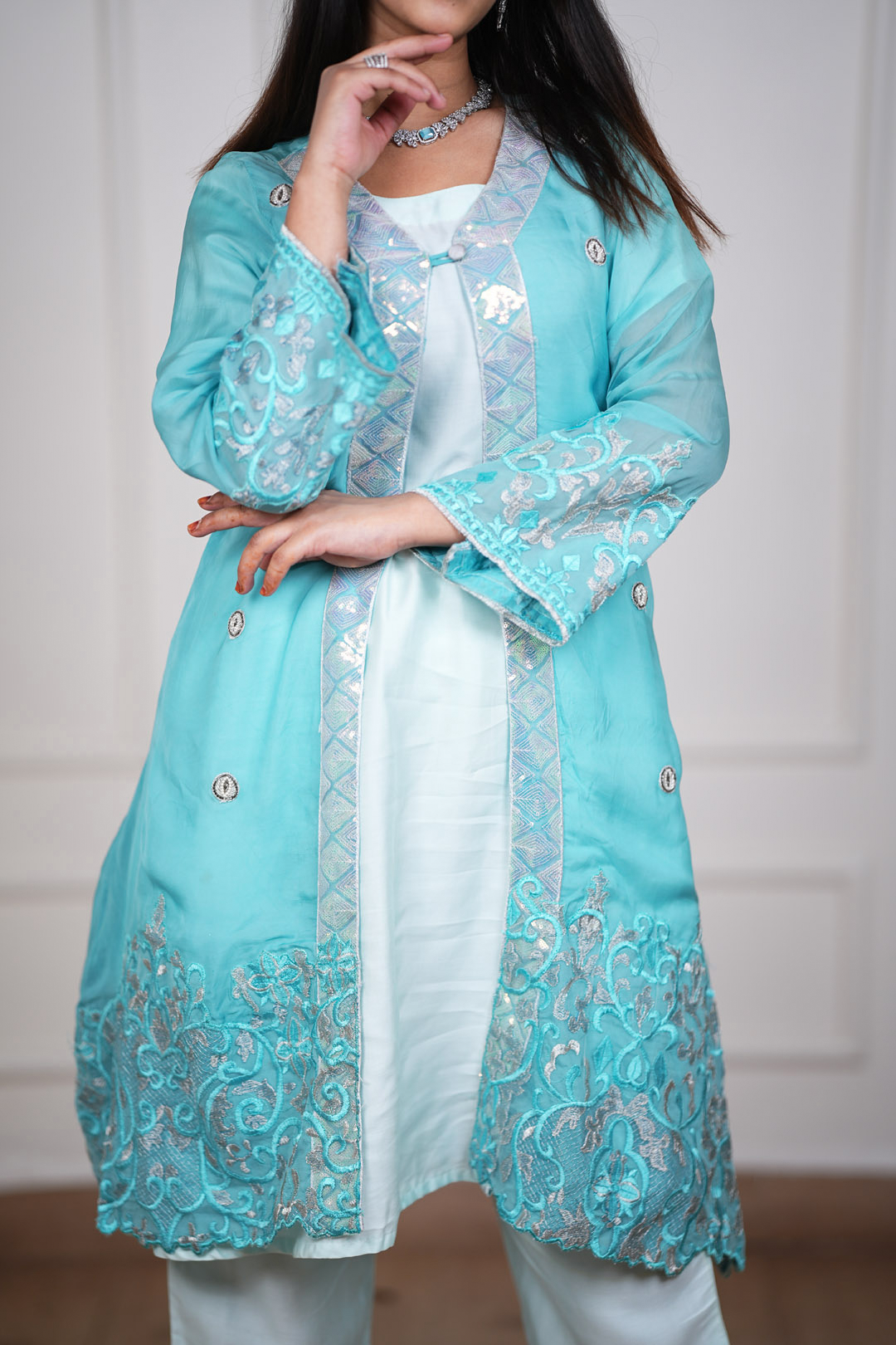 Ira Aqua Mist Fusion Jacket Set