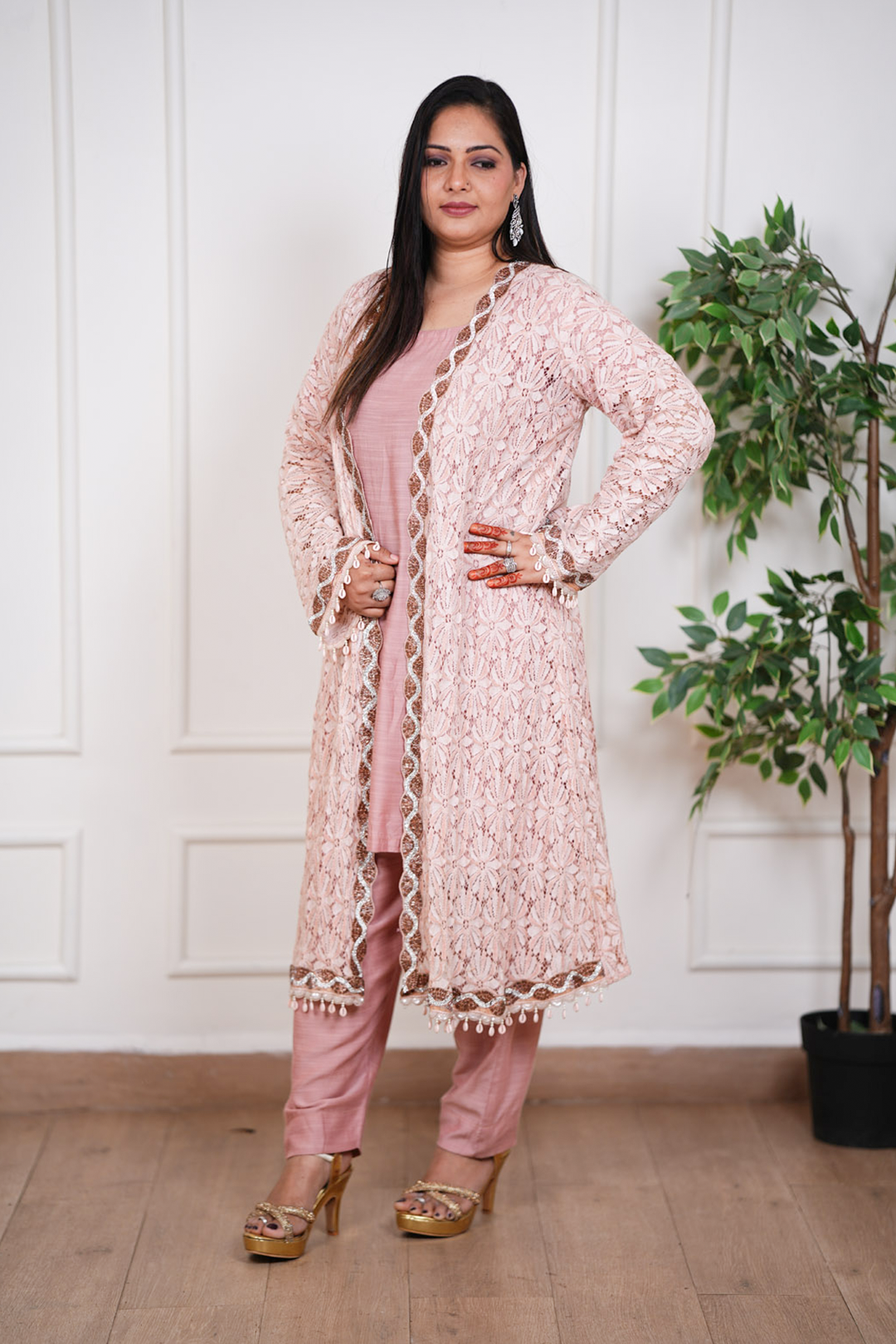Ruhani Blush Fusion Jacket  Ensemble