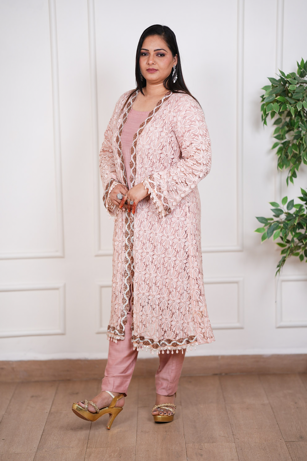 Ruhani Blush Fusion Jacket  Ensemble
