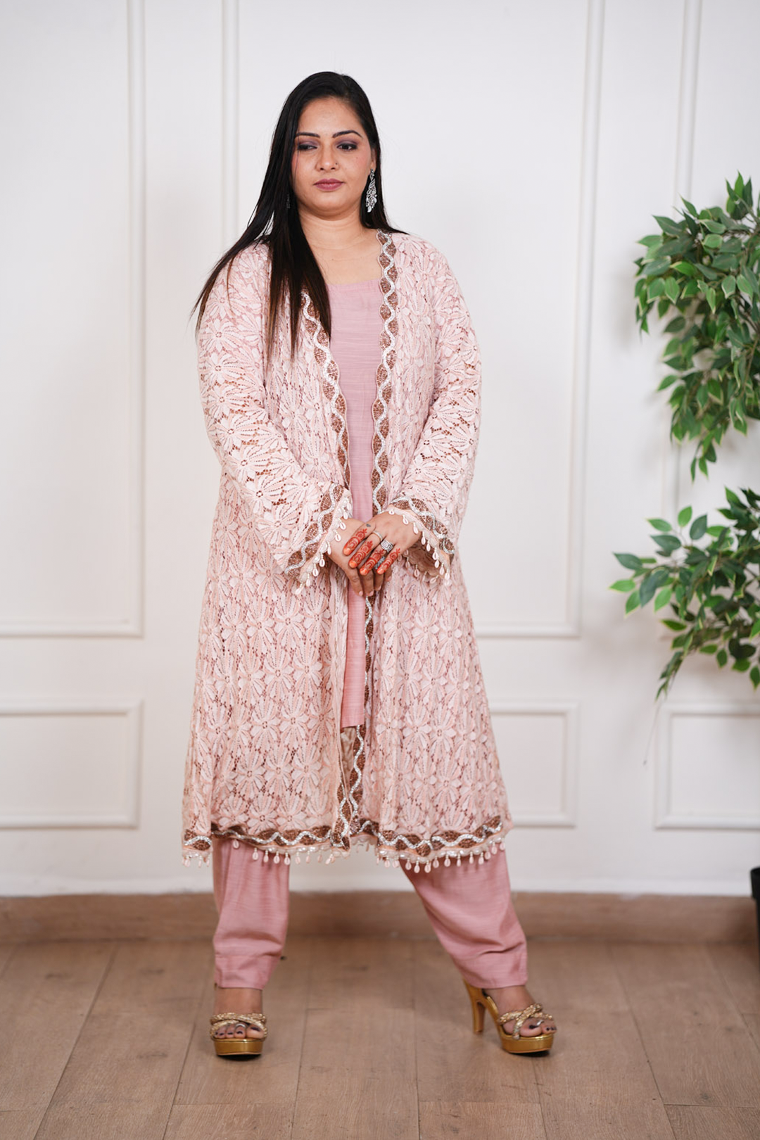 Ruhani Blush Fusion Jacket  Ensemble