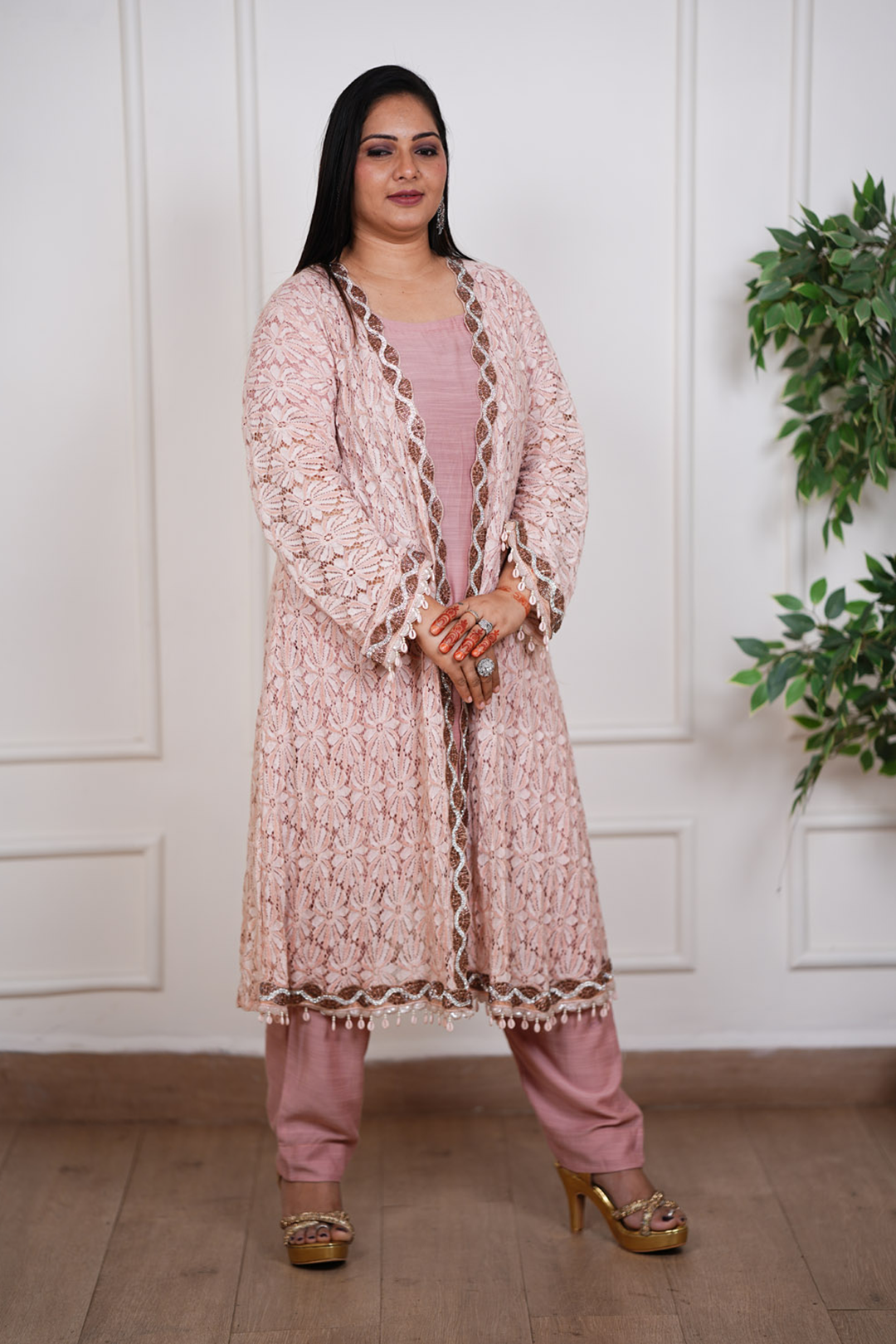 Ruhani Blush Fusion Jacket  Ensemble
