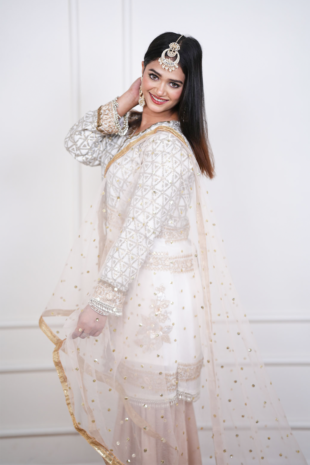 The Ivory Noor Shimmer Garara Suit