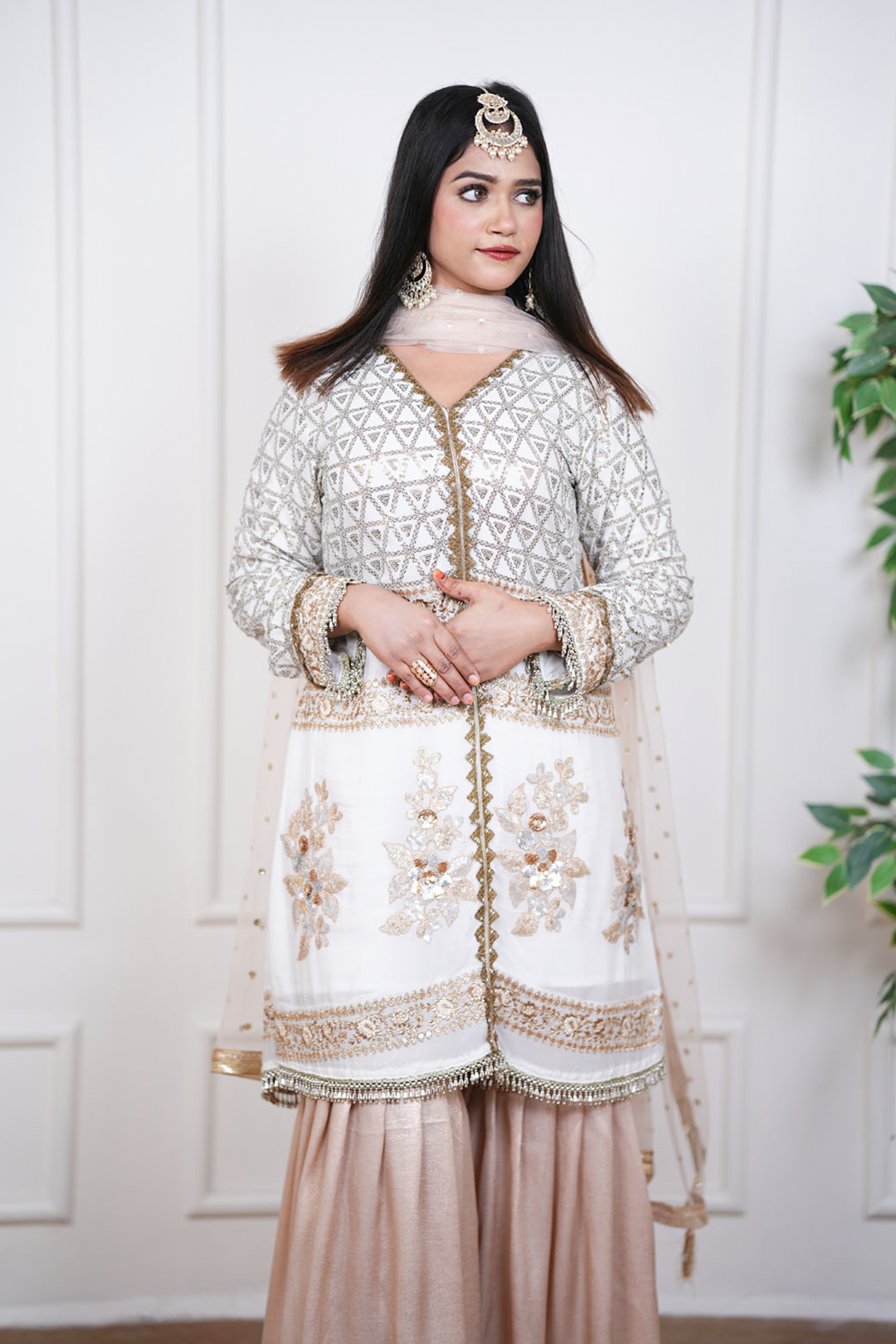 The Ivory Noor Shimmer Garara Suit