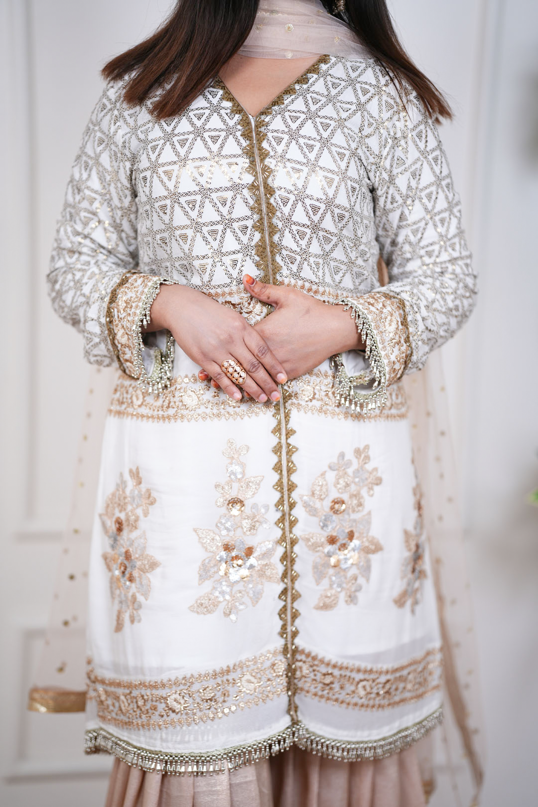 The Ivory Noor Shimmer Garara Suit