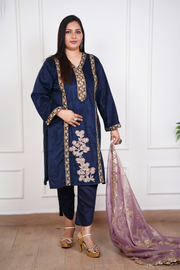 Zivara Midnight Blue Velvet Suit