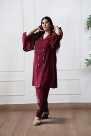 Maroon Mystique Co-ord Set