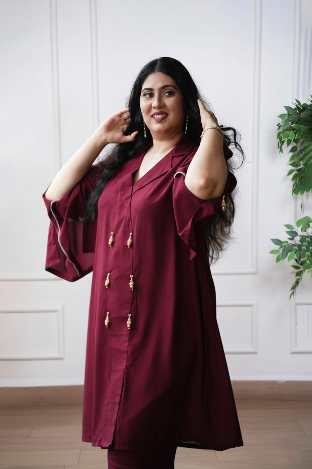 Maroon Mystique Co-ord Set