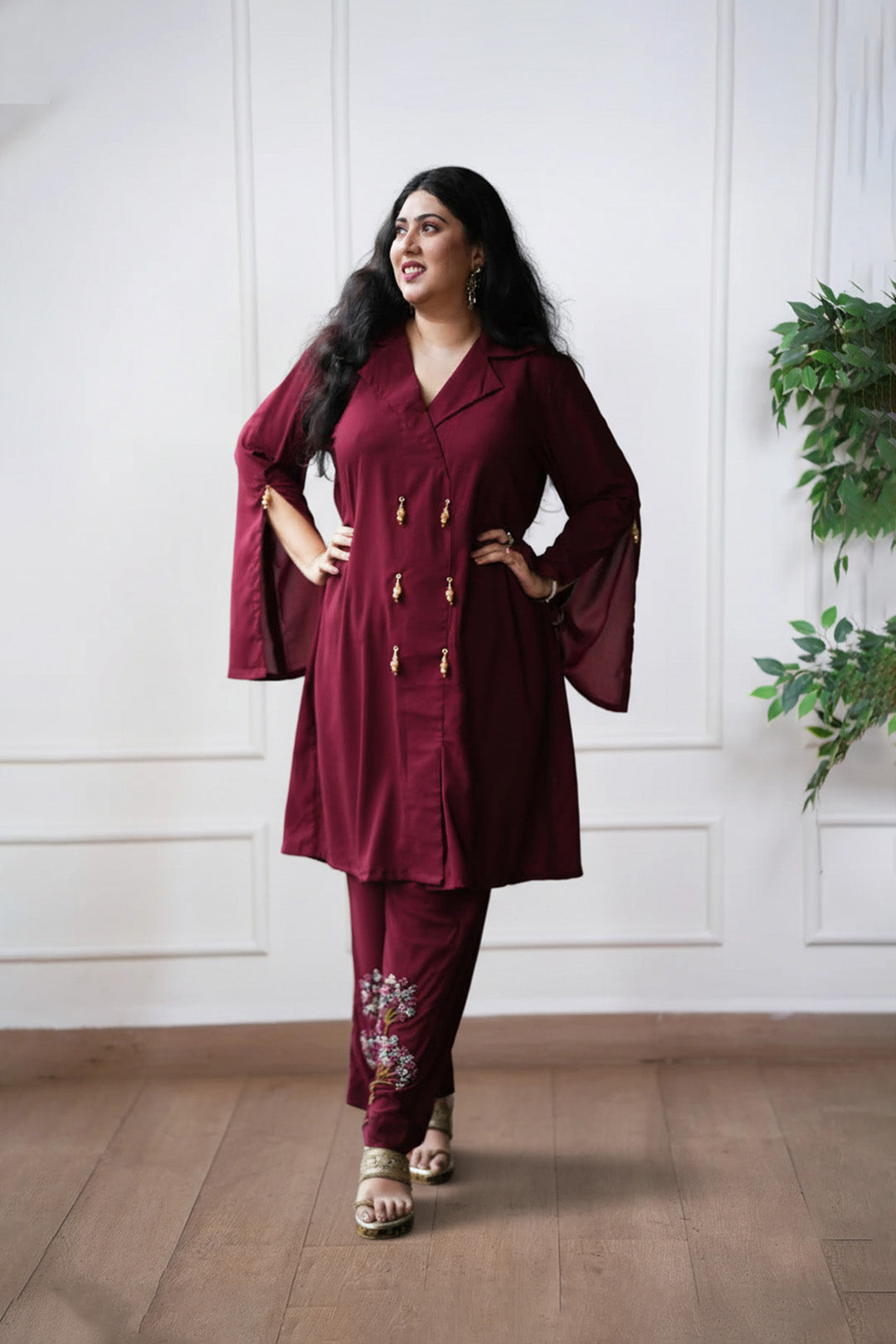Maroon Mystique Co-ord Set
